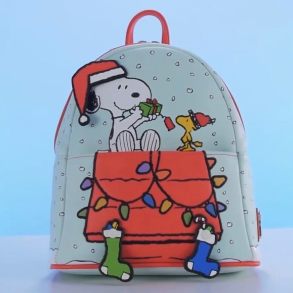Loungefly Peanuts Gift Giving Snoopy and Woodstock Mini Backpack